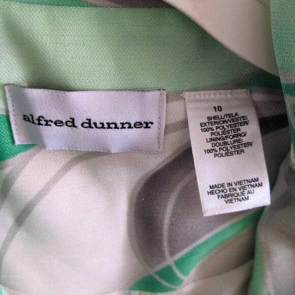 Alfred Dunner Blazer Women's Size 10 Green Gray Abstract Swing Jacket NWT Lined - Picture 4 of 11